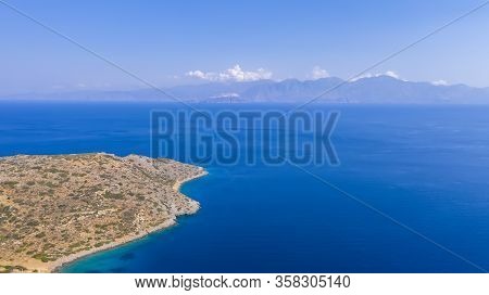 Aerial View Of Kalydon Island, Crete, Greece