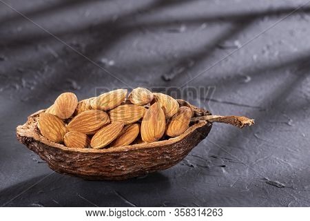 Prunus Dulcis - Peeled Almonds. Text Space