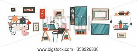 Hand Drawn Vector Abstract Stock Cartoon Modern Graphic Illustration Art Collection Bundle Set With 