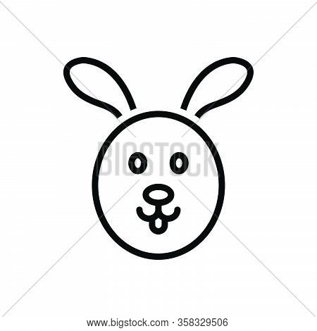 Black Line Icon For Wild Wooded Rabbit Hare Cony Hare Face Animal