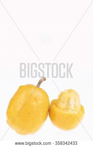 Spondias Purpurea - Delicious Tropical Fruit. White Background