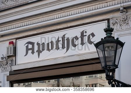 Old Pharmacy Inscription: Apotheke In Berlin, Germany