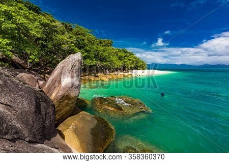 Nudey Beach on Fitzroy Island, Cairns area, Queensland, Australia, part of Great Barrier Reef.