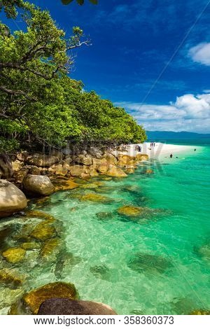 Nudey Beach on Fitzroy Island, Cairns area, Queensland, Australia, part of Great Barrier Reef.