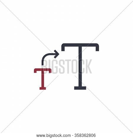 Font Letter Size Bigger Icon. Larger Size Font. Stock Vector Illustration Isolated On White Backgrou