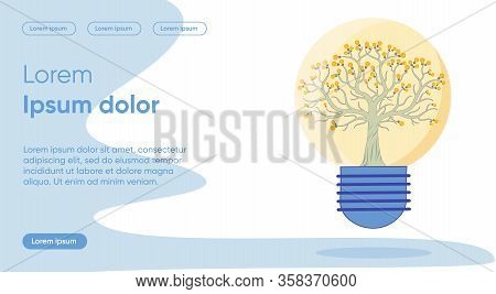Fresh Idea Birth Flat Landing Page Vector Template. Thoughts, New Solutions Emergence, Idea Generati