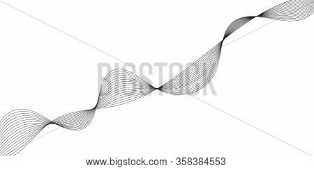 Abstract Wave Element For Design. Digital Frequency Track Equalizer. Stylized Line Art Background. V
