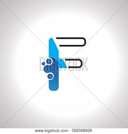 Letter F With Antom Creative Logo Or Symbol Template Design
