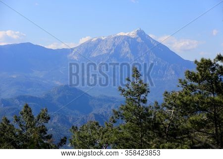 Majestic landscape with Tahtali Dagi mountain in Turkey.