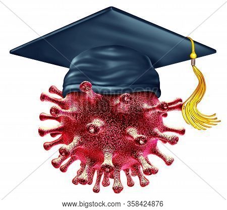 Virus Outbreak And Students As Deadly Public School Health Risk And Coronavirus Disease And Flu Or I