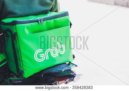 Chonburi March This Food Box Green Inside Food So Food Delivery To Motorbike Park Waiting For Custom
