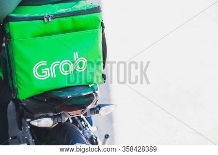 Chonburi March This Food Box Green Inside Food So Food Delivery To Motorbike Park Waiting For Custom