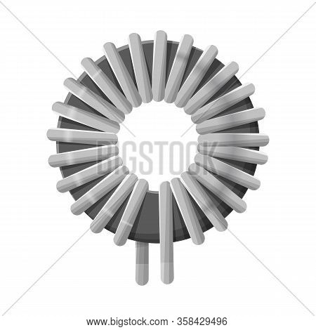Vector Design Of Coil And Steel Symbol. Graphic Of Coil And Curve Stock Vector Illustration.