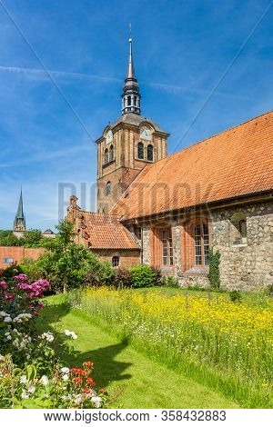 Johanniskirche Church And Garden In Flensburg, Germany