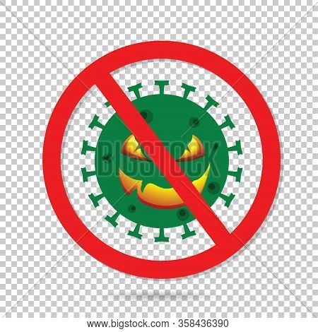 Covic-19 Virus New Species Of Germs Coming From China On Transparent Background.