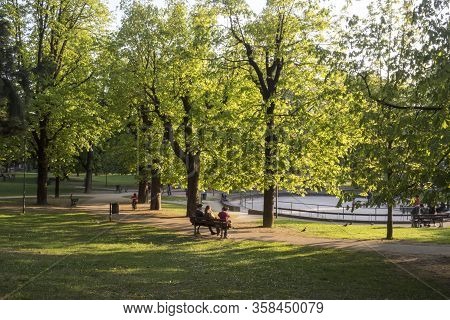 6 April, 2017. Rovereto  Park Named Berlasca Garden In Bettini Way, Rovereto, Trentino, Italy, Sprin