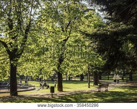 6 April, 2017. Rovereto  Park Named Berlasca Garden In Bettini Way, Rovereto, Trentino, Italy, Sprin