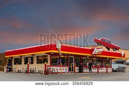 Bellingham, Washington - July 8, 2019: Located On Bellingham Bay With Mount Baker As Its Backdrop, B
