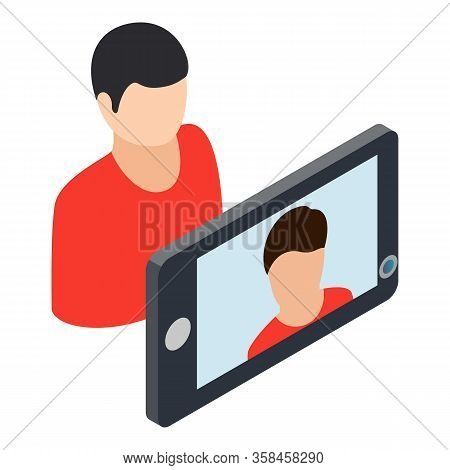 Selfie Man Icon. Isometric Illustration Of Selfie Man Vector Icon For Web