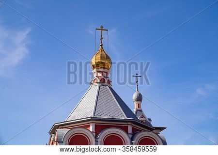 Dome Russia Bataysk 03.28.2020 The Church Of The Ascension Exterior Of The Building In The Spring