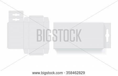 Rectangular Box On A White Background Top View Mock Up Vector