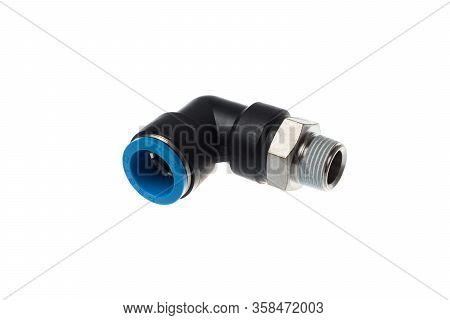 Varna, Bulgaria - March 21, 2020: Festo Pneumatic Elbow Fitting For Plastic Tube To 3/8