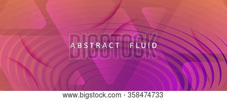 Abstract Fluid Background. 3d Futuristic Motion. Flow Lines Pattern. Orange Abstract Fluid Backgroun