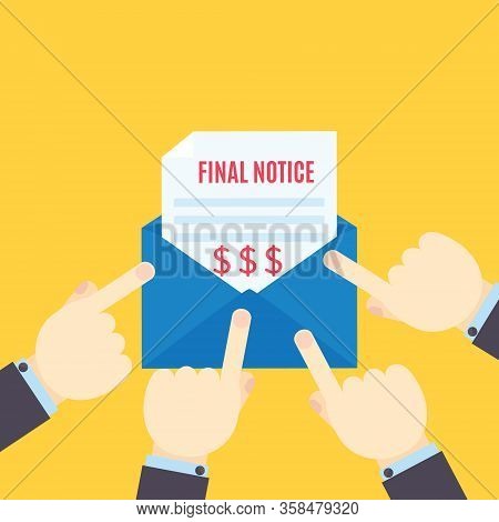 Pointing To The Unpaid Bill Final Notice Letter