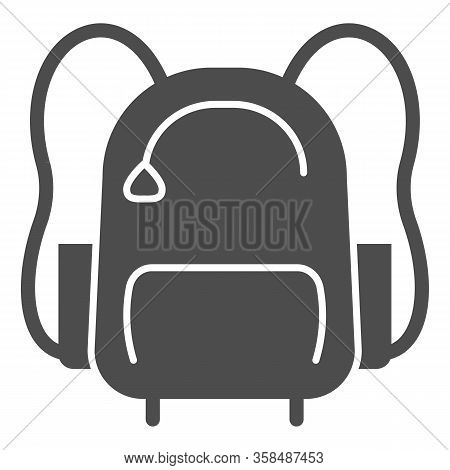 Sports Backpack Line And Solid Icon. Sportsman Daypack Bag With Handles Symbol, Outline Style Pictog