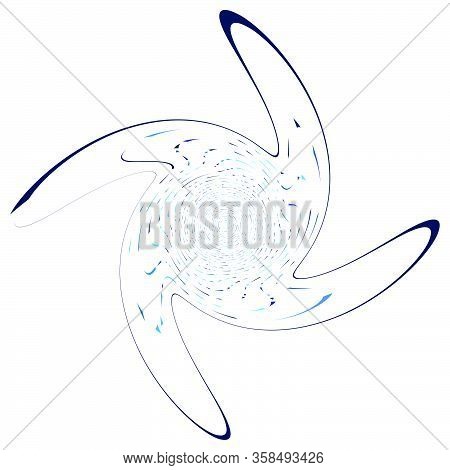 Monochrome Cyclic, Cycle Concentric Rings. Revolved Spiral, Vortex, Whorl. Abstract Circular, Radial