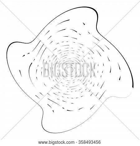Monochrome Volute, Vortex Shapes. Twisted Helix Elements. Rotation, Spin And Twist Concept Design