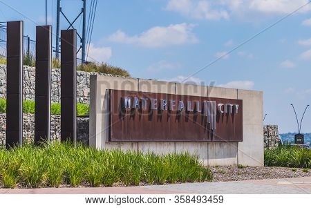 Johannesburg, South Africa, 15th March - 2020: Entrance To Waterfall City.