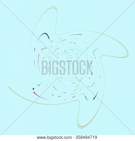 Single Mottled, Multi-color And Colorful Spiral, Swirl, Twirl Element. Twisted Cyclic, Circular And