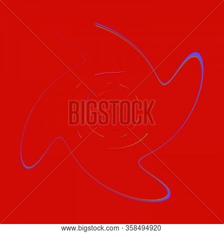 Single Mottled, Multi-color And Colorful Spiral, Swirl, Twirl Element. Twisted Cyclic, Circular And