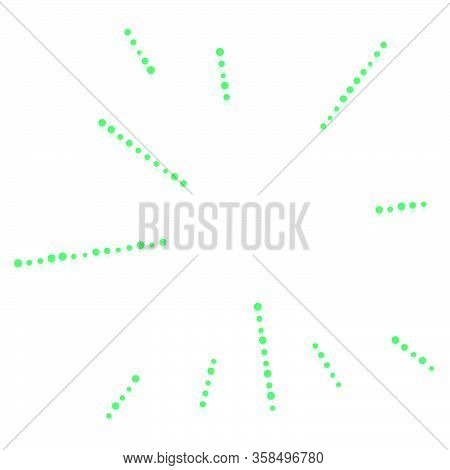 Random Dots, Circles Abstract. Speckles, Dotted Radial, Radiating, Circular Geometric Illustration.