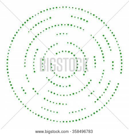 Random Dots, Circles Abstract. Speckles, Dotted Radial, Radiating, Circular Geometric Illustration.