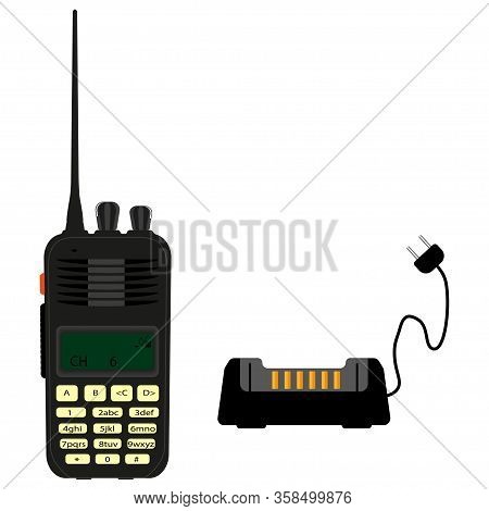 Modern Portable Radio. Vector Illustration On A White Background.vector