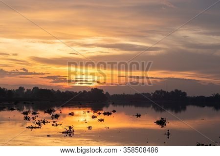 Beautiful Sunset On The River.it Is Beautiful Sky.