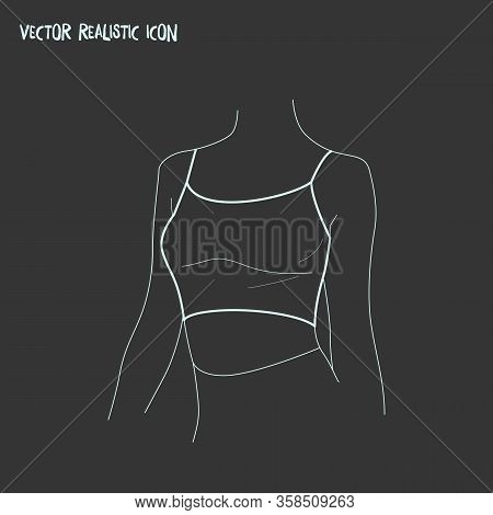 Cropped Top Icon Line Element. Vector Illustration Of Cropped Top Icon Line Isolated On Clean Backgr