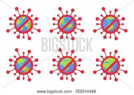 Coronavirus Pandemic Apocalypse Concept. Novel Corona Virus Epidemic All Over The World. Alert Sign 