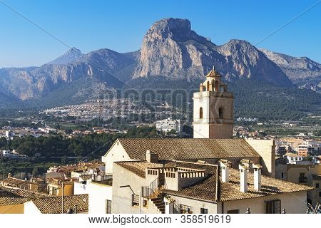 Small Mountain Village Polop De La Marina And Polop Castle In Polop, Alicante Province, Costa Blanca