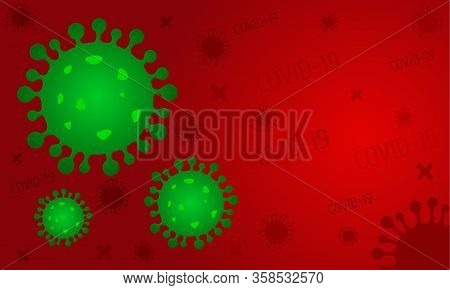 Green Virus Icon On The Red Alert Background.