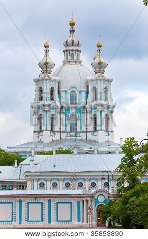 View on Smolnyi cathedral (Smolny Convent) St. Petersburg. Russia