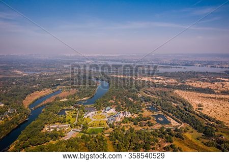 A View Of A Dry Fields Along The Dnipro River In The Valley
