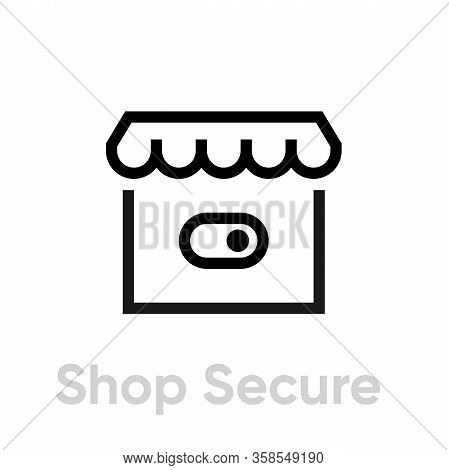 Switch Shop Secure Security Icon. Editable Line Vector.