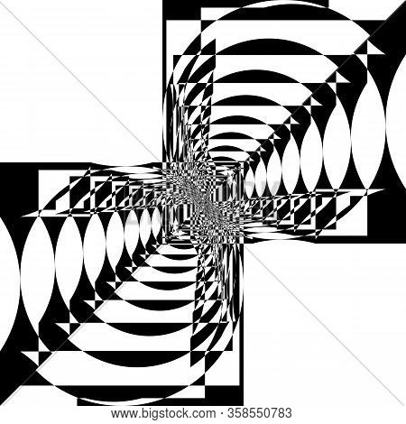 Abstract Arabesque Random Aproach Circle And Square Balance Game Perspective Design Black On Transpa