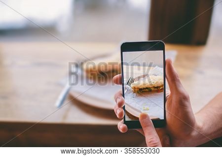 Taking Photo Of Sandwich With Smart Phone