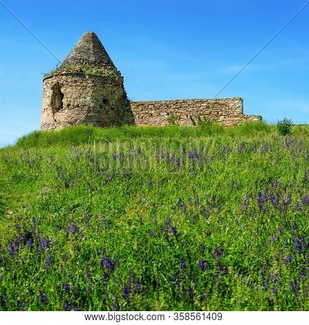Ukraine, Podgora Village, Ternopil Region, Terebovlya District. Pidhiryan Monastery. View From The M