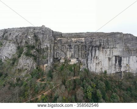 Aerial View Of The Grotto Of Maria Magdalena In France, Plan Daups, The Massif St.baum, Holy Fragran