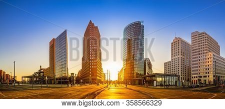 Panoramic View At The Potsdamer Platz While Sunset, Berlin